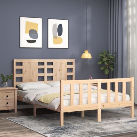Bed Frame without Mattress 120x200 cm Solid Wood Pine vidaXL