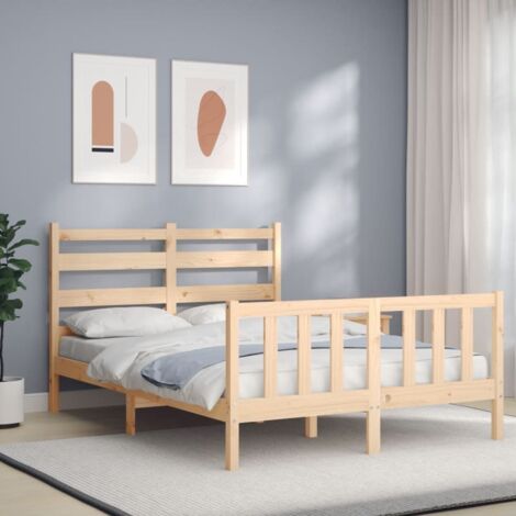 Bed Frame without Mattress 120x200 cm Solid Wood Pine vidaXL
