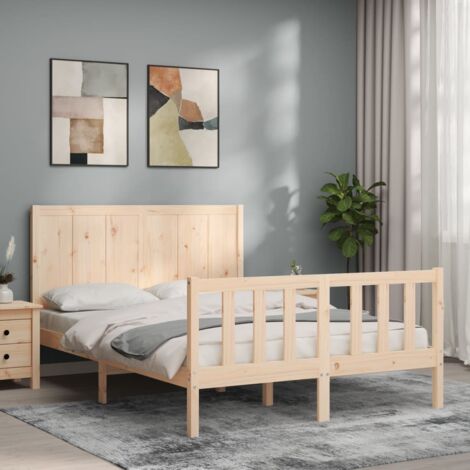 Bed Frame without Mattress 120x200 cm Solid Wood Pine vidaXL