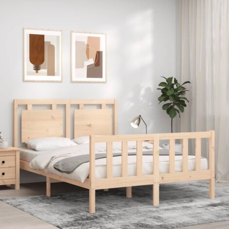 Bed Frame without Mattress 120x200 cm Solid Wood Pine vidaXL
