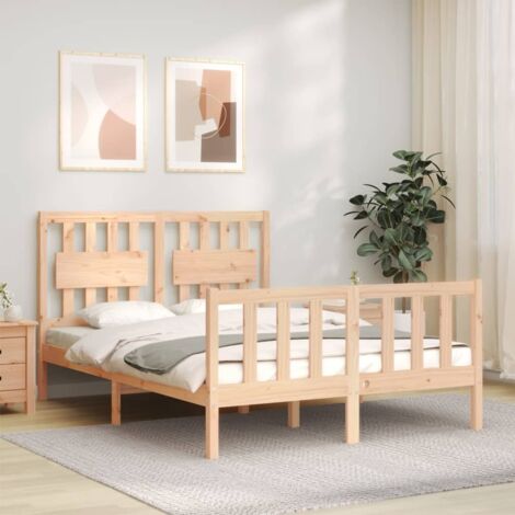 Bed Frame without Mattress 120x200 cm Solid Wood Pine vidaXL