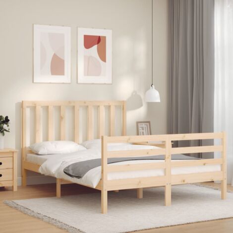 Bed Frame without Mattress 120x200 cm Solid Wood Pine vidaXL