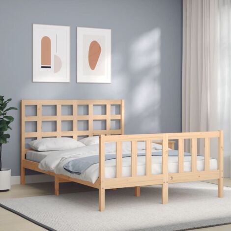 Bed Frame without Mattress 120x200 cm Solid Wood Pine vidaXL