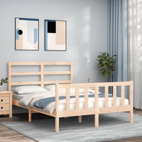 Bed Frame without Mattress 120x200 cm Solid Wood Pine vidaXL