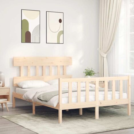 Bed Frame without Mattress 120x200 cm Solid Wood Pine vidaXL