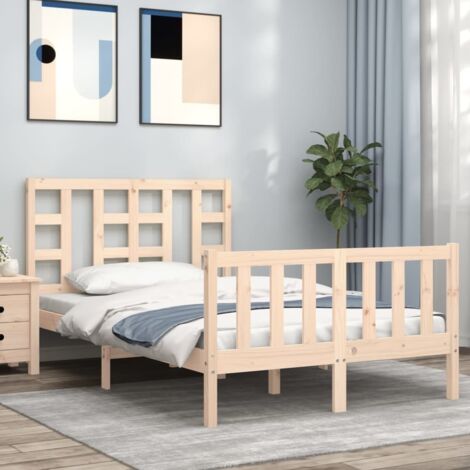 Bed Frame without Mattress 120x200 cm Solid Wood Pine vidaXL