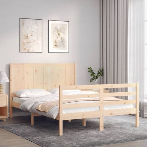 Bed Frame without Mattress 120x200 cm Solid Wood vidaXL