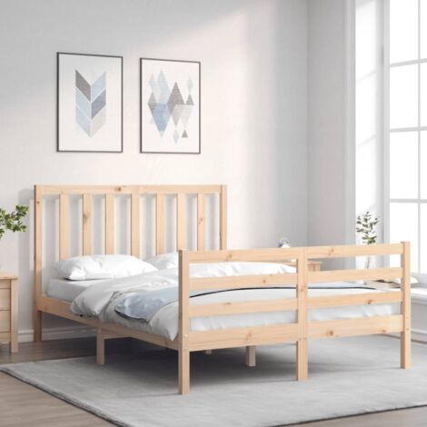 Bed Frame without Mattress 140x200 cm Solid Wood Pine vidaXL