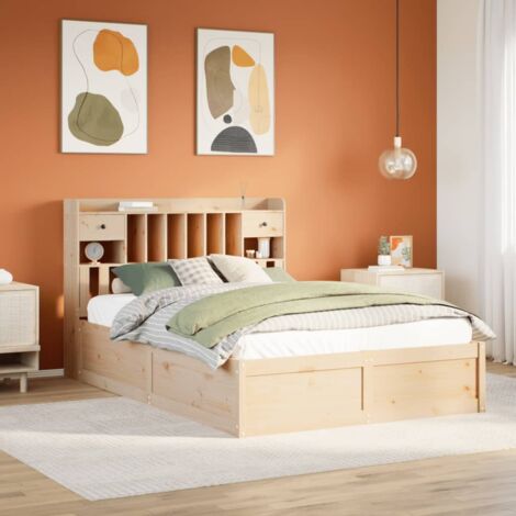 Bed Frame without Mattress 140x200 cm Solid Wood Pine vidaXL