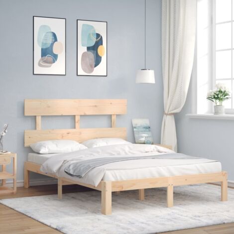 Bed Frame without Mattress 140x200 cm Solid Wood Pine vidaXL