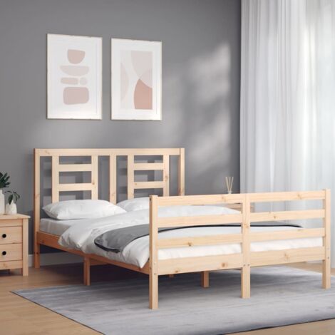 Bed Frame without Mattress 140x200 cm Solid Wood vidaXL