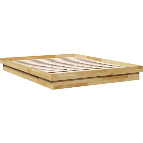 Bed Frame without Mattress 150x200 cm King Size Solid Wood Oak vidaXL