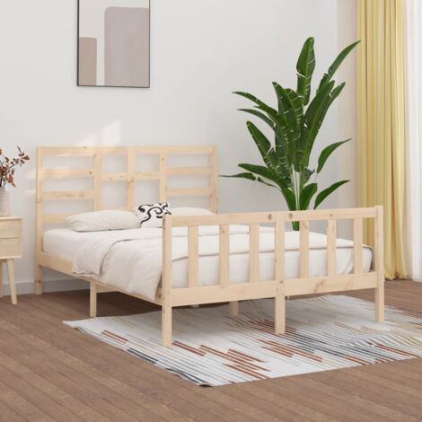 Bed Frame without Mattress 150x200 cm King Size Solid Wood vidaXL