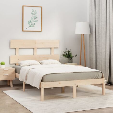 Bed Frame without Mattress 150x200 cm King Size Solid Wood vidaXL