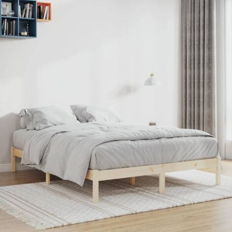 Bed Frame without Mattress 152x203 cm Solid Wood Pine Queen vidaXL
