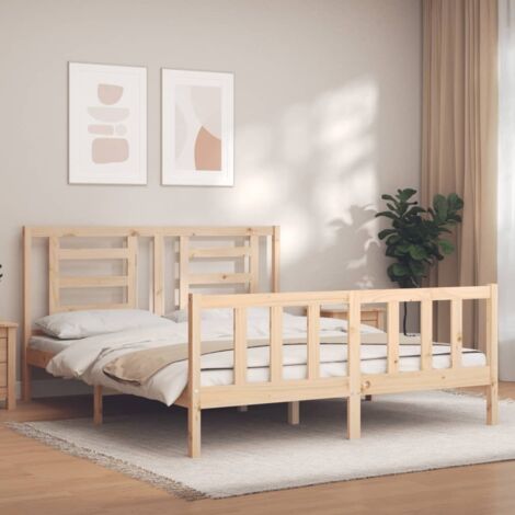 Bed Frame without Mattress 160x200 cm Solid Wood Pine vidaXL