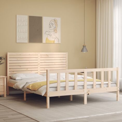 Bed Frame without Mattress 160x200 cm Solid Wood Pine vidaXL