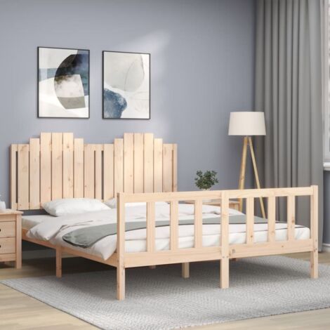 Bed Frame without Mattress 160x200 cm Solid Wood Pine vidaXL