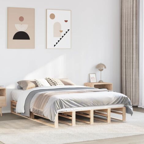 Bed Frame without Mattress 160x200 cm Solid Wood Pine vidaXL