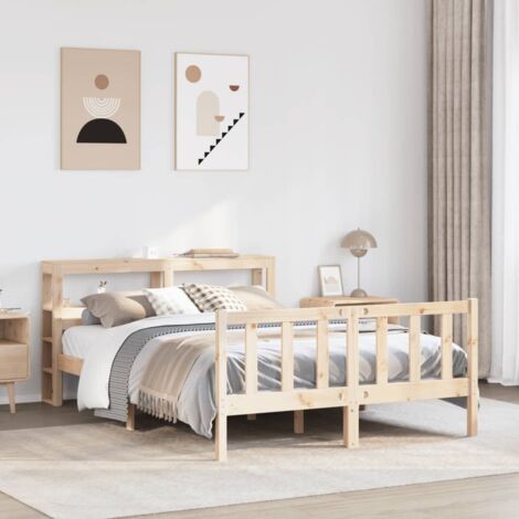 Bed Frame without Mattress 160x200 cm Solid Wood Pine vidaXL