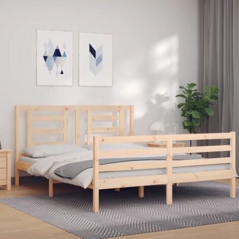 Bed Frame without Mattress 160x200 cm Solid Wood vidaXL