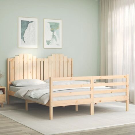 Bed Frame without Mattress 160x200 cm Solid Wood vidaXL