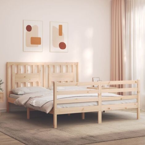 Bed Frame without Mattress 160x200 cm Solid Wood vidaXL