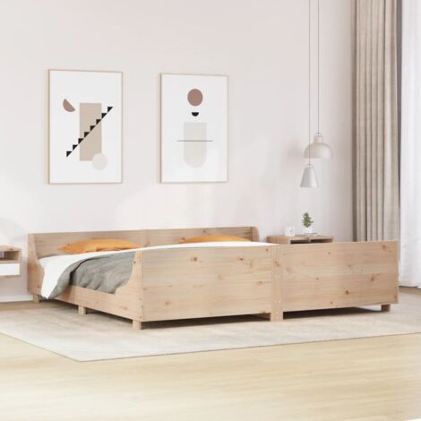 Bed Frame without Mattress 180x200 cm Super King Solid Wood Pine vidaXL