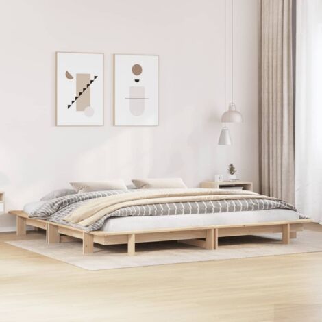 Bed Frame without Mattress 180x200 cm Super King Solid Wood Pine vidaXL