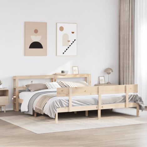 Bed Frame without Mattress 180x200 cm Super King Solid Wood Pine vidaXL