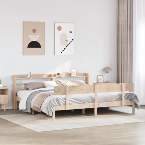 Bed Frame without Mattress 180x200 cm Super King Solid Wood Pine vidaXL