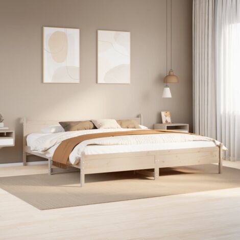 Bed Frame without Mattress 180x200 cm Super King Solid Wood Pine vidaXL