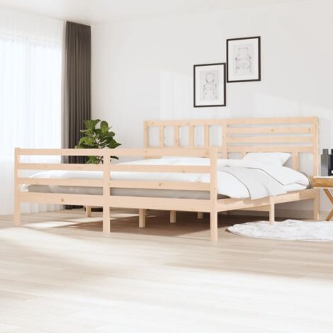 Bed Frame without Mattress 180x200 cm Super King Super King Size Solid Wood vidaXL