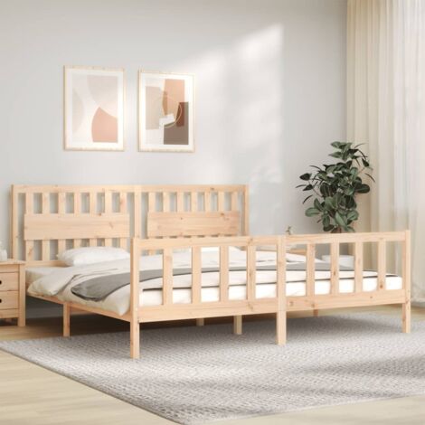 Bed Frame without Mattress 200x200 cm Solid Wood Pine vidaXL
