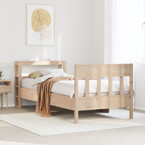 Bed Frame without Mattress 75x190 cm Small Single Solid Wood Pine vidaXL