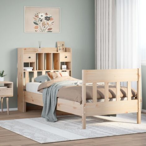 Bed Frame without Mattress 75x190 cm Small Single Solid Wood Pine vidaXL