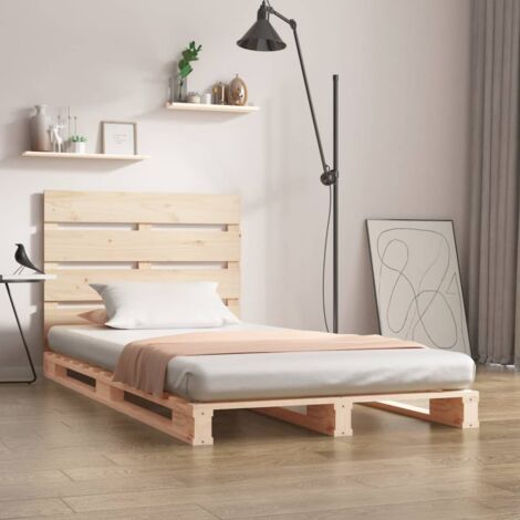 Bed Frame without Mattress 75x190 cm Small Single Solid Wood Pine vidaXL