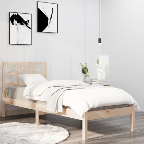 Bed Frame without Mattress 75x190 cm Small Single Solid Wood vidaXL