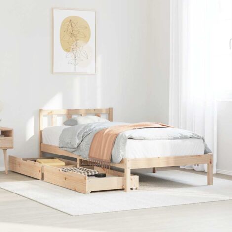 Bed Frame without Mattress 90x190 cm Single Solid Wood Pine vidaXL