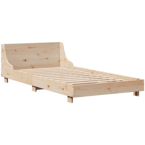 Bed Frame without Mattress 90x200 cm Solid Wood Pine vidaXL