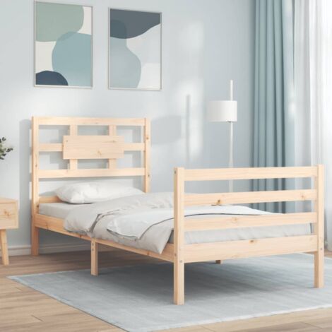 Bed Frame without Mattress 90x200 cm Solid Wood vidaXL