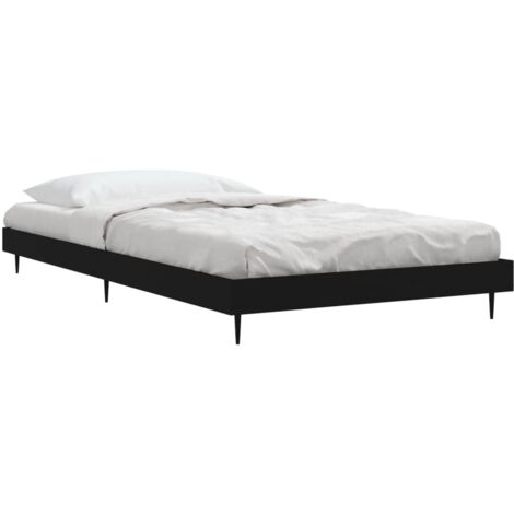 Bed Frame without Mattress Black 100x200 cm Engineered Wood vidaXL
