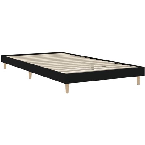 Bed Frame without Mattress Black 100x200 cm Engineered Wood vidaXL