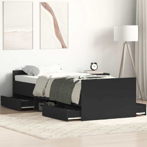 Bed Frame without Mattress Black 100x200 cm vidaXL