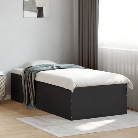 Bed Frame without Mattress Black 100x200 cm vidaXL