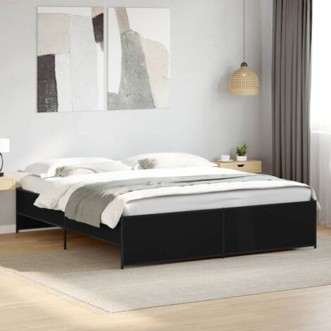 Bed Frame without Mattress Black 180x200 cm Super King vidaXL