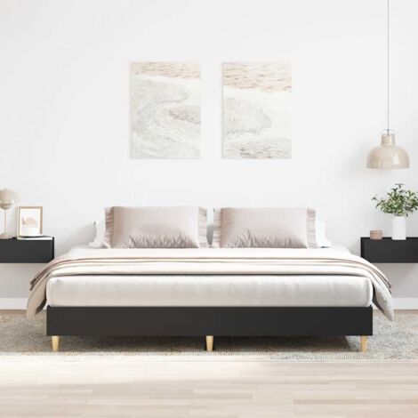 Bed Frame without Mattress Black 180x200cm Engineered Wood vidaXL