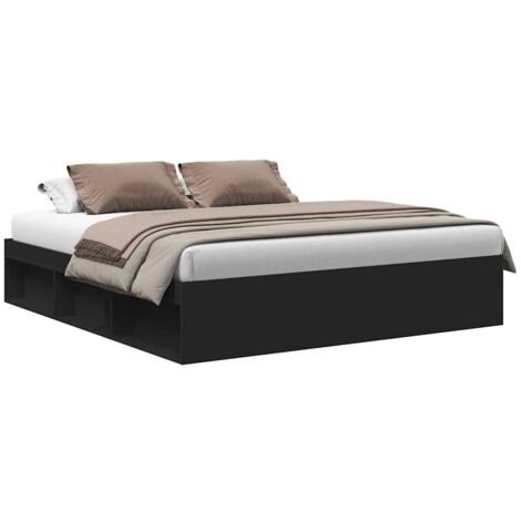 Bed Frame without Mattress Black 200x200 cm vidaXL