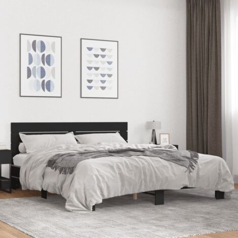 Bed Frame without Mattress Black 200x200 cm vidaXL