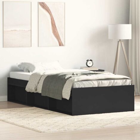 Bed Frame without Mattress Black 75x190 cm Small Single Small Single vidaXL
